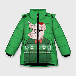 Зимняя куртка для девочки New Year: Hipster Piggy
