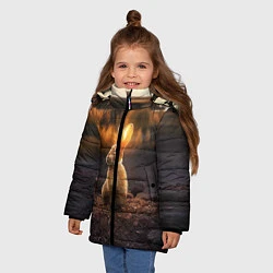 Куртка зимняя для девочки Солнечный зайчик, цвет: 3D-светло-серый — фото 2