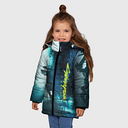 Куртка зимняя для девочки Cyberpunk 2077: Techno, цвет: 3D-светло-серый — фото 2