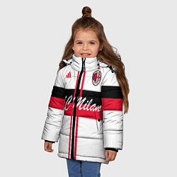 Куртка зимняя для девочки AC Milan: White Form, цвет: 3D-черный — фото 2
