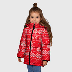Куртка зимняя для девочки Новогодняя Анна, цвет: 3D-черный — фото 2