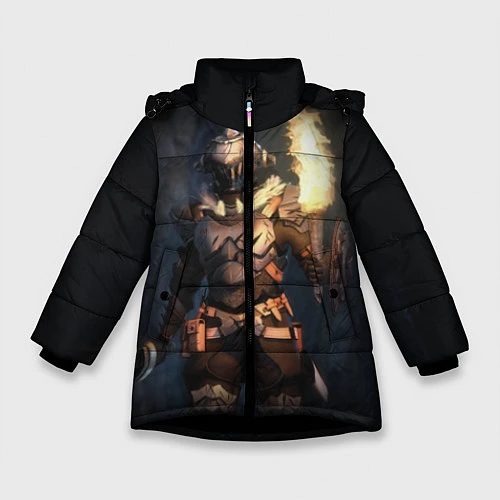Зимняя куртка для девочки Убийца гоблинов / 3D-Черный – фото 1