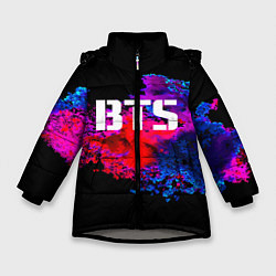 Куртка зимняя для девочки BTS: Colors Explode, цвет: 3D-светло-серый