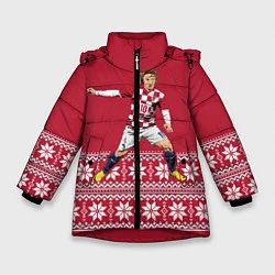 Куртка зимняя для девочки Luka Modric, цвет: 3D-красный