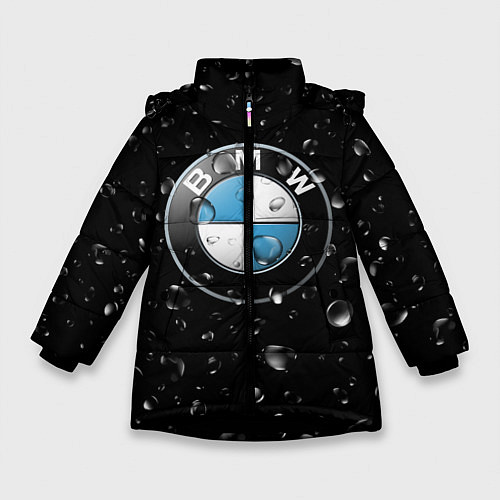 Зимняя куртка для девочки BMW под Дождём / 3D-Черный – фото 1
