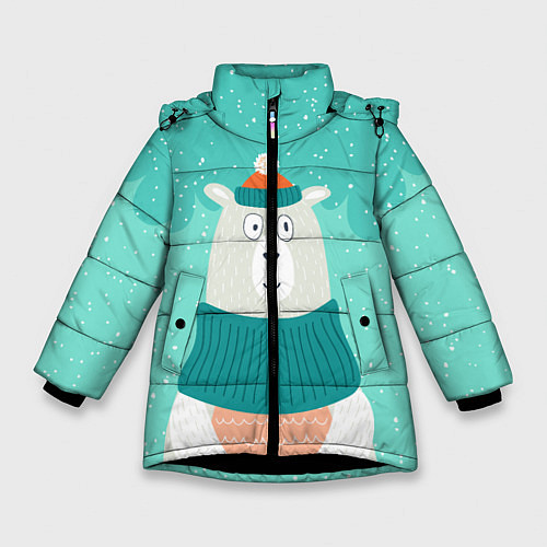 Зимняя куртка для девочки Зимний Мишка / 3D-Черный – фото 1