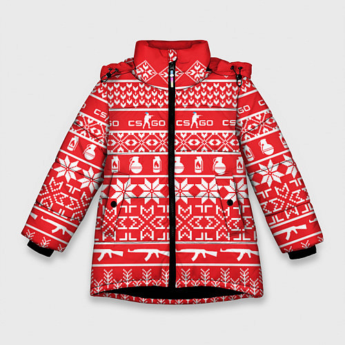 Зимняя куртка для девочки CS:GO NY Pattern / 3D-Черный – фото 1