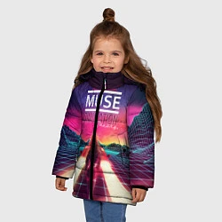 Куртка зимняя для девочки Muse: Simulation Theory, цвет: 3D-черный — фото 2