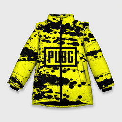 Куртка зимняя для девочки PUBG: Yellow Stained, цвет: 3D-черный