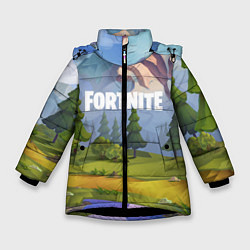 Куртка зимняя для девочки Fortnite: Forest View, цвет: 3D-черный