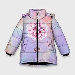 Куртка зимняя для девочки Цветочный шар, цвет: 3D-черный