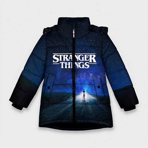 Зимняя куртка для девочки Stranger Things: Road Light / 3D-Черный – фото 1