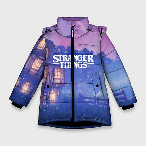 Зимняя куртка для девочки Stranger Things: Magic House / 3D-Черный – фото 1