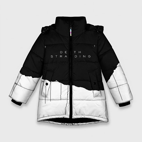 Зимняя куртка для девочки Death Stranding: Black & White / 3D-Черный – фото 1