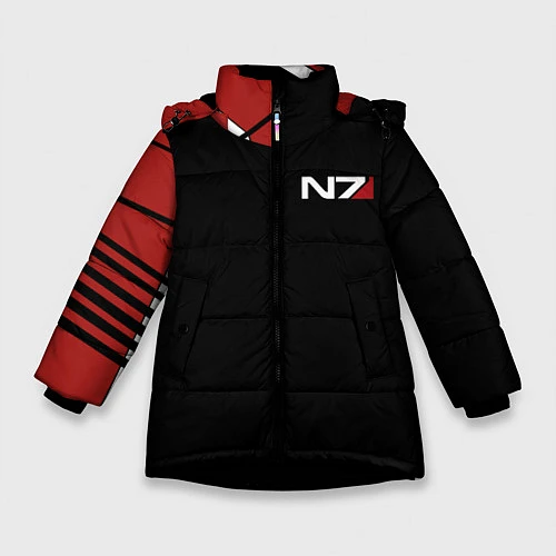 Зимняя куртка для девочки MASS EFFECT N7 / 3D-Черный – фото 1