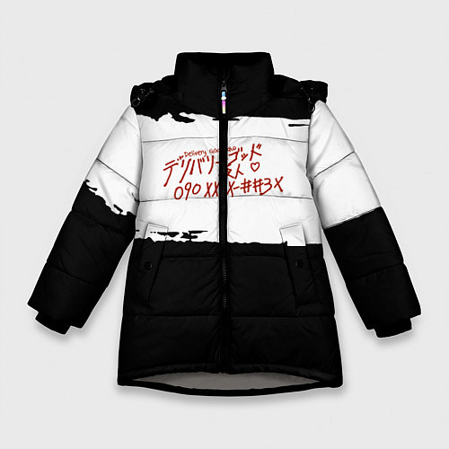 Зимняя куртка для девочки Бездомный Бог / 3D-Светло-серый – фото 1