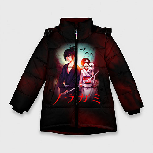 Зимняя куртка для девочки Бездомный Бог / 3D-Черный – фото 1