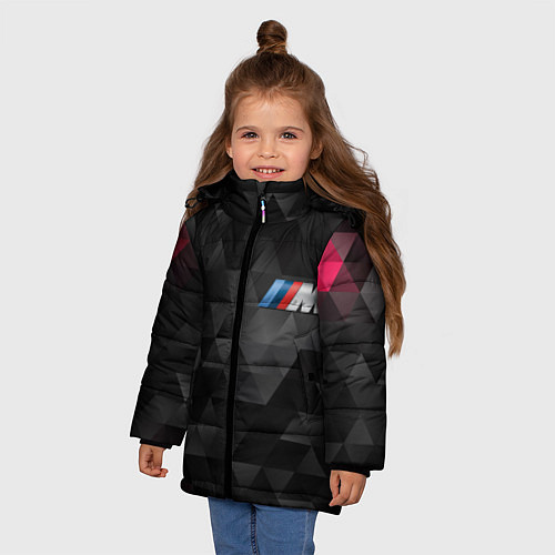 Зимняя куртка для девочки BMW M: Polygon / 3D-Светло-серый – фото 3