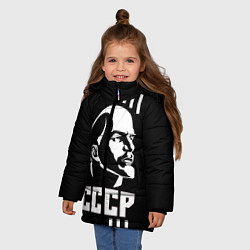 Куртка зимняя для девочки СССР Ленин, цвет: 3D-черный — фото 2