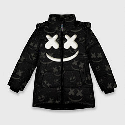 Куртка зимняя для девочки Marshmello Cosmos pattern, цвет: 3D-черный