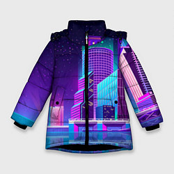 Куртка зимняя для девочки Neon Nights, цвет: 3D-черный