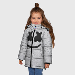 Куртка зимняя для девочки Marshmello: Grey Face, цвет: 3D-черный — фото 2
