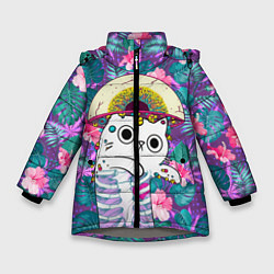 Куртка зимняя для девочки Скелекот, цвет: 3D-светло-серый