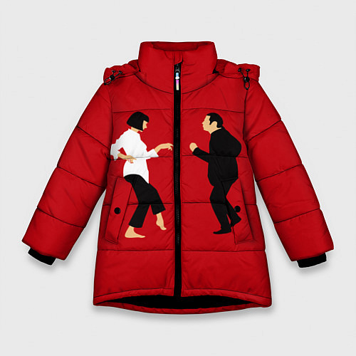 Зимняя куртка для девочки Криминальное чтиво / 3D-Черный – фото 1