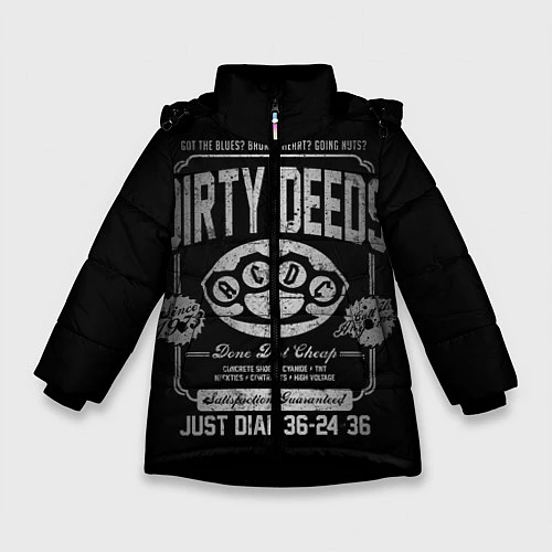 Зимняя куртка для девочки AC/DC: Dirty Deeds / 3D-Черный – фото 1