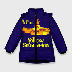 Куртка зимняя для девочки The Beatles: Yellow Submarine, цвет: 3D-черный