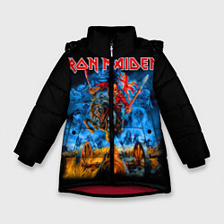 Куртка зимняя для девочки Iron Maiden: Great Britain Warriors, цвет: 3D-красный