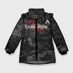 Куртка зимняя для девочки You Are The Champion, цвет: 3D-светло-серый