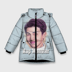 Куртка зимняя для девочки BTS Rap Monster, цвет: 3D-черный