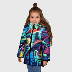 Куртка зимняя для девочки Street Fashion, цвет: 3D-черный — фото 2