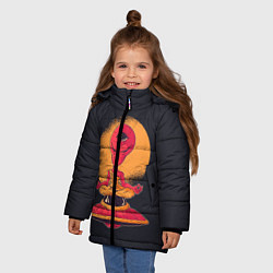 Куртка зимняя для девочки Пришелец-медитатор, цвет: 3D-черный — фото 2