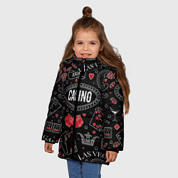 Куртка зимняя для девочки Casino цвета 3D-черный — фото 2