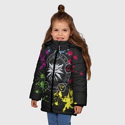 Куртка зимняя для девочки Ведьмак: Сила стихий, цвет: 3D-черный — фото 2