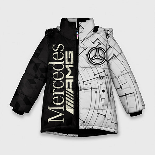 Зимняя куртка для девочки Mercedes AMG: Techno Style / 3D-Черный – фото 1