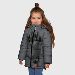 Куртка зимняя для девочки Фурия в кармане, цвет: 3D-черный — фото 2