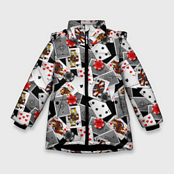 Зимняя куртка для девочки Игральные карты и фишки
