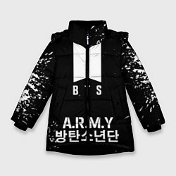 Куртка зимняя для девочки BTS ARMY, цвет: 3D-черный