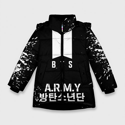 Зимняя куртка для девочки BTS ARMY / 3D-Черный – фото 1