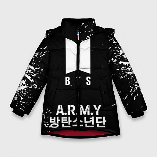 Зимняя куртка для девочки BTS ARMY / 3D-Красный – фото 1