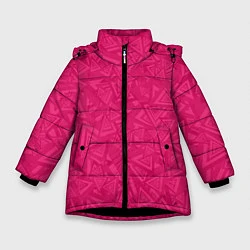 Куртка зимняя для девочки Абстракция и фигуры, цвет: 3D-черный