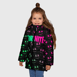 Куртка зимняя для девочки FORTNITE x MARSHMELLO, цвет: 3D-черный — фото 2