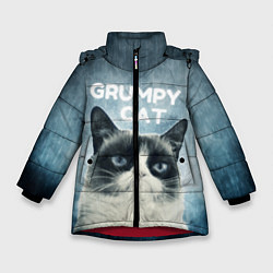 Куртка зимняя для девочки Grumpy Cat, цвет: 3D-красный