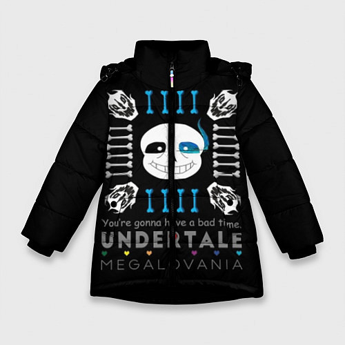 Зимняя куртка для девочки Undertale / 3D-Черный – фото 1