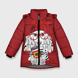 Куртка зимняя для девочки Happy coffee day, цвет: 3D-светло-серый