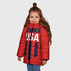 Куртка зимняя для девочки USA, цвет: 3D-черный — фото 2