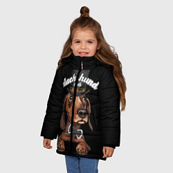 Куртка зимняя для девочки Dachshund Club, цвет: 3D-светло-серый — фото 2
